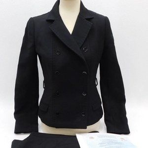 Dolce and Gabbana Black Double Jacket Skirt Set /COA